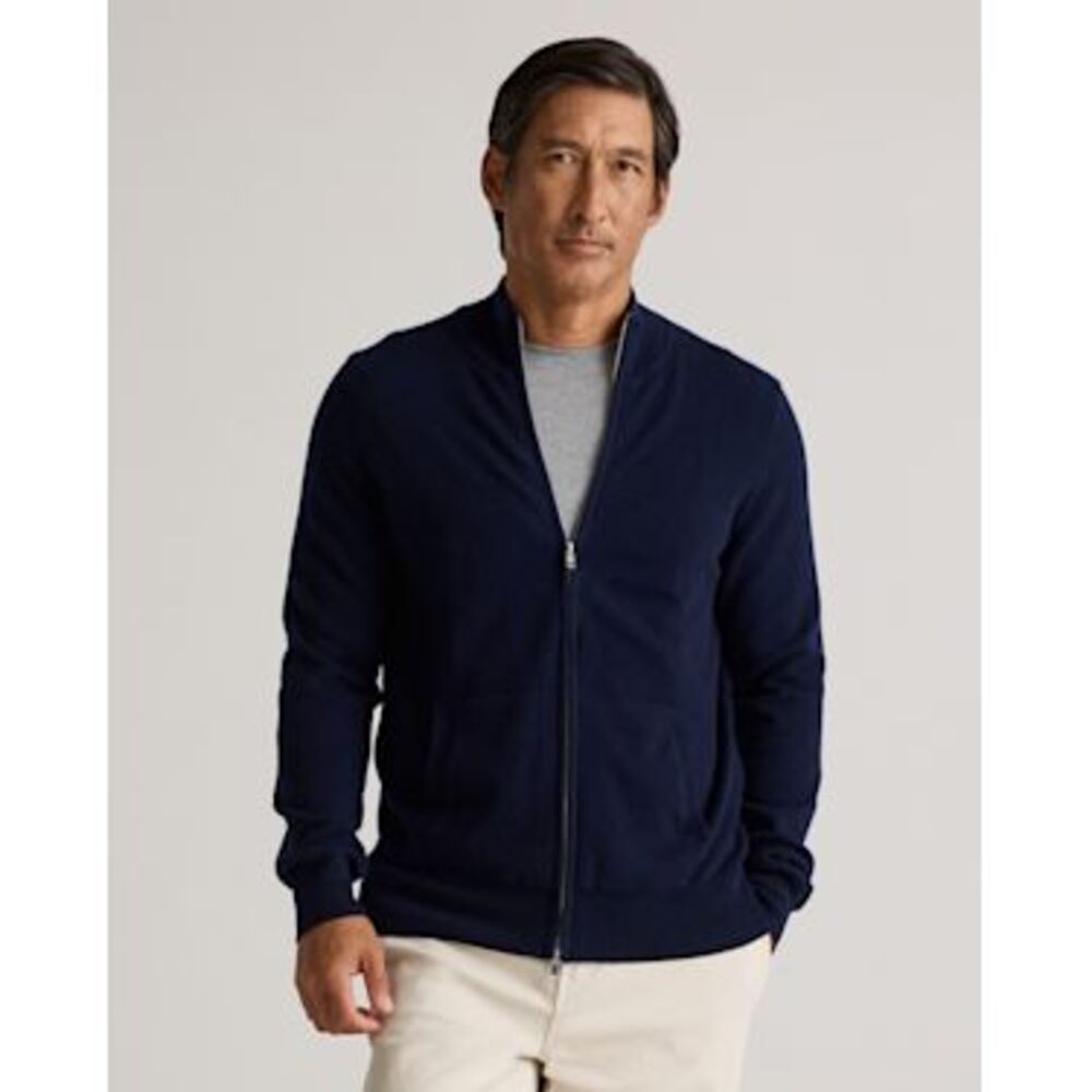 Quince Navy Full-Zip Men's Sweater